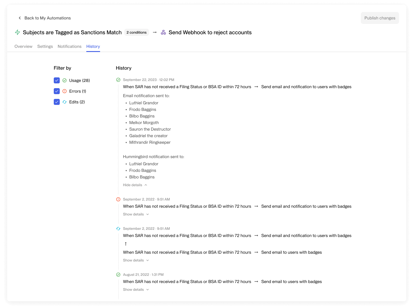 Audit Automations